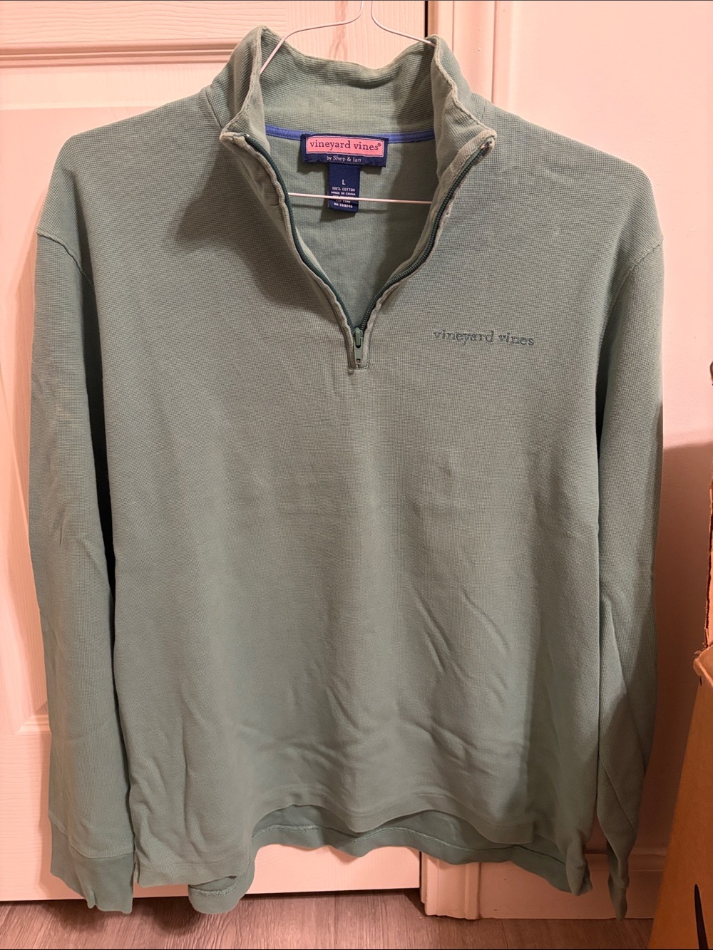 Vineyard Vines Men's Quarter-Zip Pullover in Sage Green